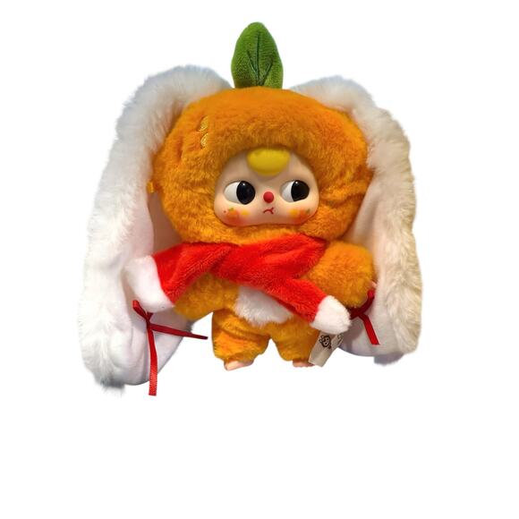 Baby Three Chinese New Year Orange Bunny Plush Pendant - Picture 2 of 3
